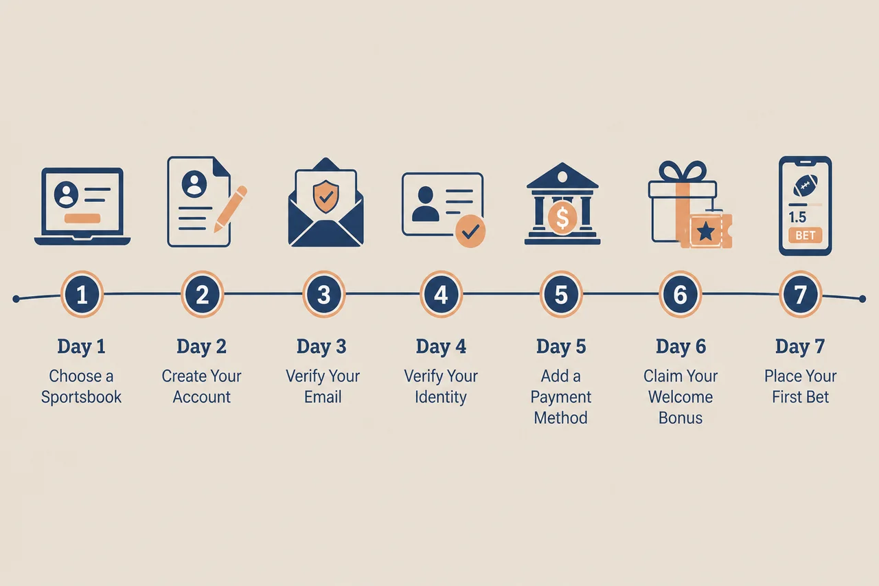 Seven day timeline before opening a first sports betting account